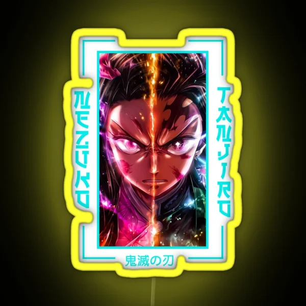 Demon Slayer Nezuko Kamado X Tanjiro Kamado RGB Neon Sign