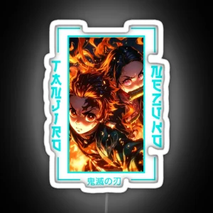 Demon Slayer Nezuko Kamado X Tanjiro Kamado RGB Neon Sign
