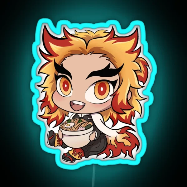 Demon Slayer Rengoku Chibi RGB Neon Sign