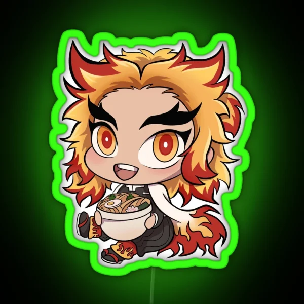 Demon Slayer Rengoku Chibi RGB Neon Sign