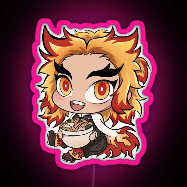 Demon Slayer Rengoku Chibi RGB Neon Sign