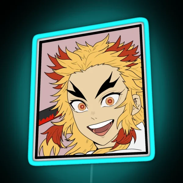 Demon Slayer Rengoku Kyojuro Design RGB Neon Sign