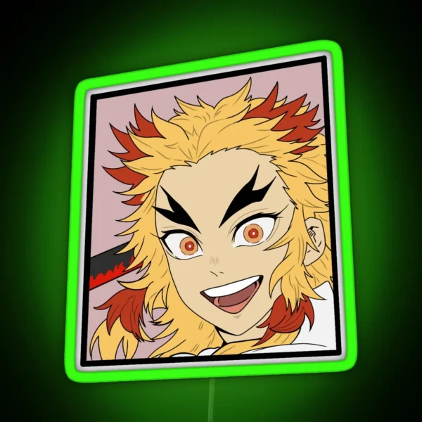 Demon Slayer Rengoku Kyojuro Design RGB Neon Sign
