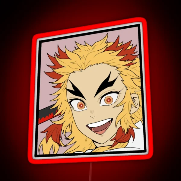 Demon Slayer Rengoku Kyojuro Design RGB Neon Sign