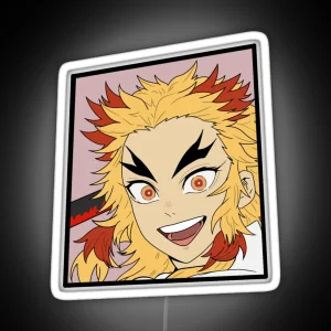 Demon Slayer Rengoku Kyojuro Design RGB Neon Sign