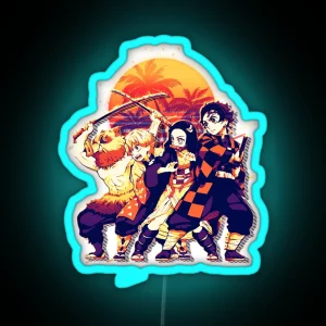 Demon Slayer Retro Art RGB Neon Sign