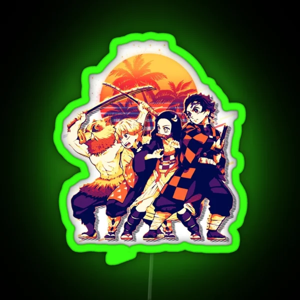 Demon Slayer Retro Art RGB Neon Sign