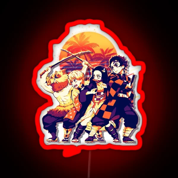 Demon Slayer Retro Art RGB Neon Sign