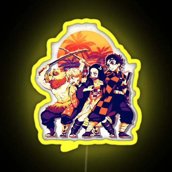 Demon Slayer Retro Art RGB Neon Sign