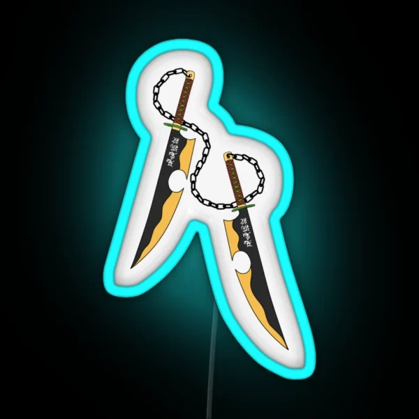 Demon Slayer Tengen Uzui Sword Design RGB Neon Sign