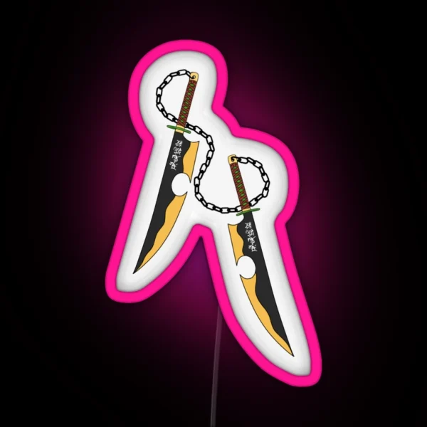 Demon Slayer Tengen Uzui Sword Design RGB Neon Sign