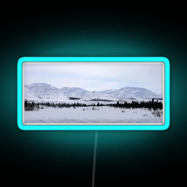 Denali Peaks II Panorama RGB Neon Sign