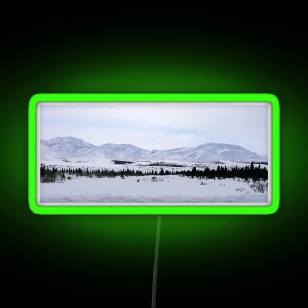 Denali Peaks II Panorama RGB Neon Sign