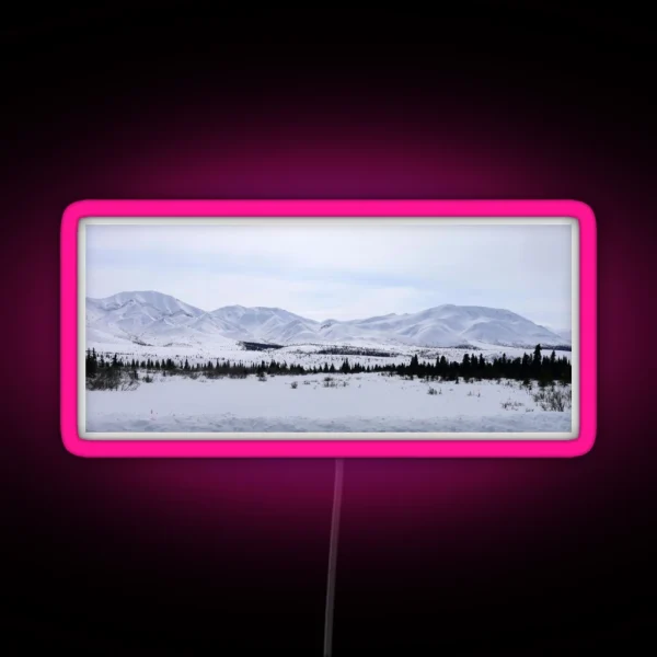 Denali Peaks II Panorama RGB Neon Sign