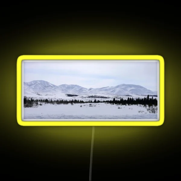 Denali Peaks II Panorama RGB Neon Sign