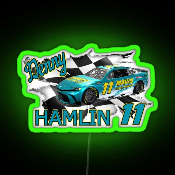 Denny Hamlin 2025 Mavis Scheme RGB Neon Sign