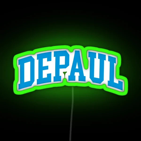 Depaul Varisty Font Curved RGB Neon Sign