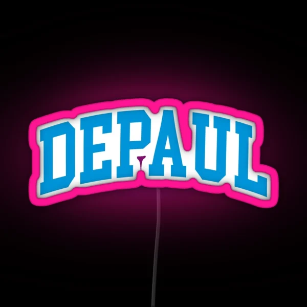 Depaul Varisty Font Curved RGB Neon Sign