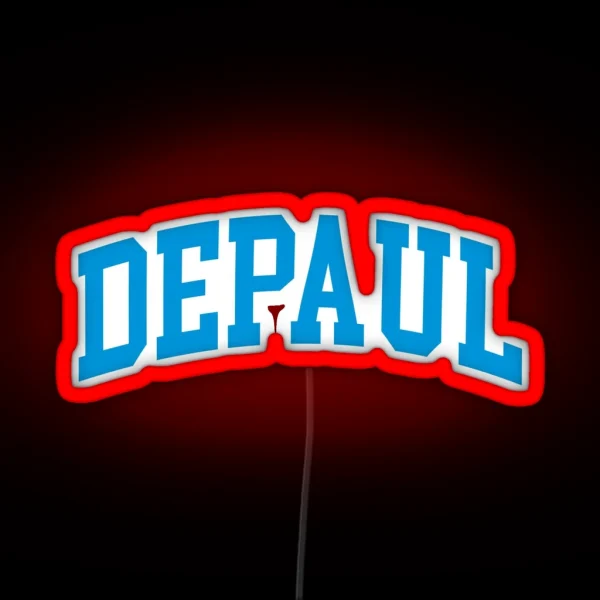 Depaul Varisty Font Curved RGB Neon Sign