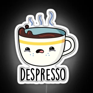 Depresso Funny Sad Espresso Coffee Puns RGB Neon Sign