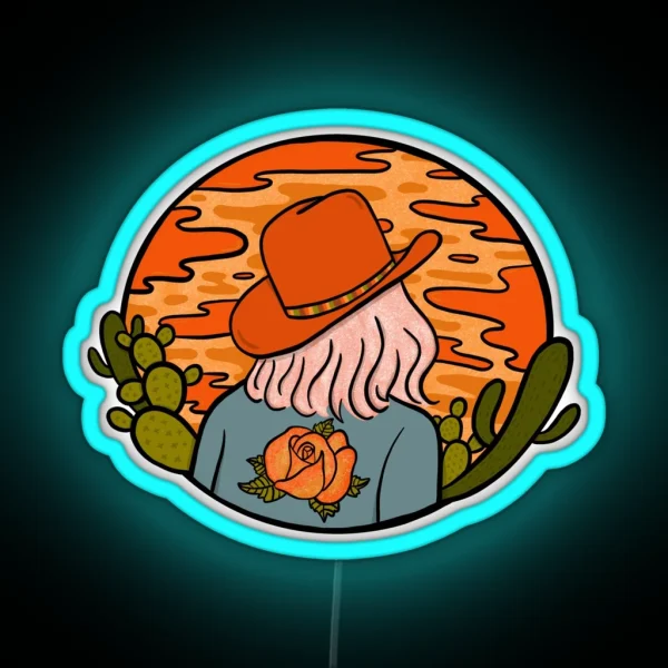 Desert Cowgirl RGB Neon Sign