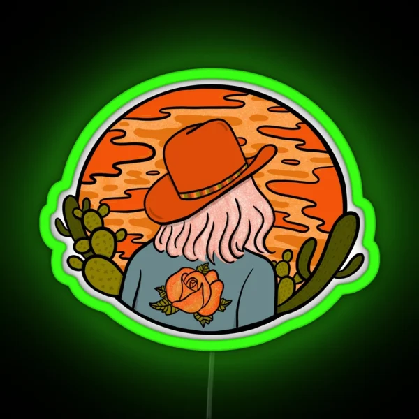 Desert Cowgirl RGB Neon Sign