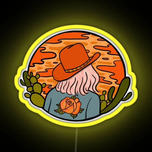 Desert Cowgirl RGB Neon Sign