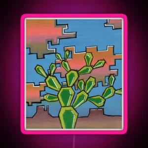 Desert Prickly Pear RGB Neon Sign