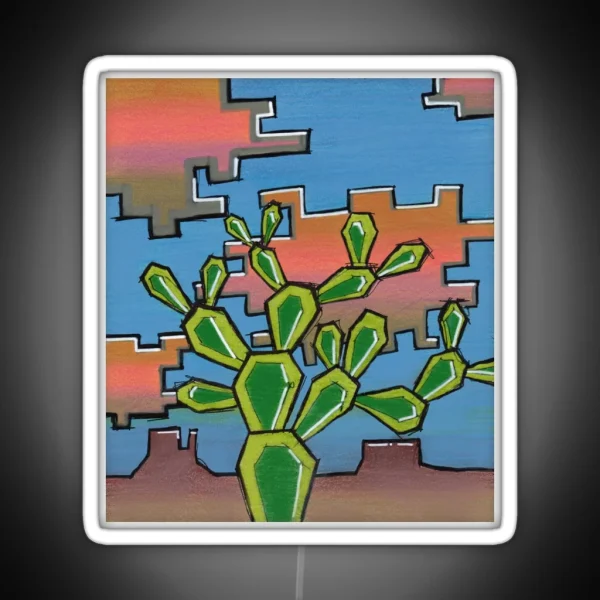 Desert Prickly Pear RGB Neon Sign