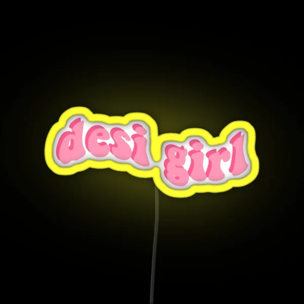 Desi Girl Pink RGB Neon Sign