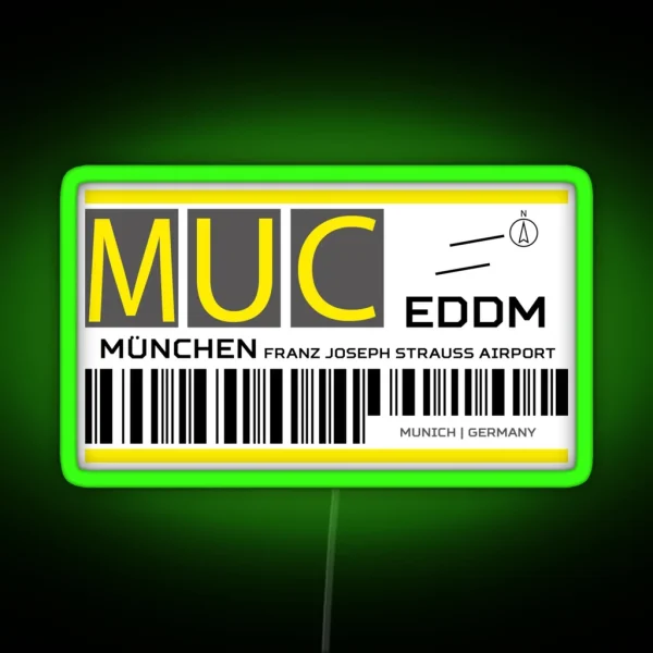 Destination Munich Airport RGB Neon Sign