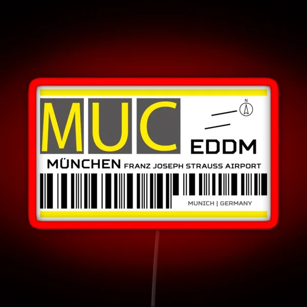 Destination Munich Airport RGB Neon Sign