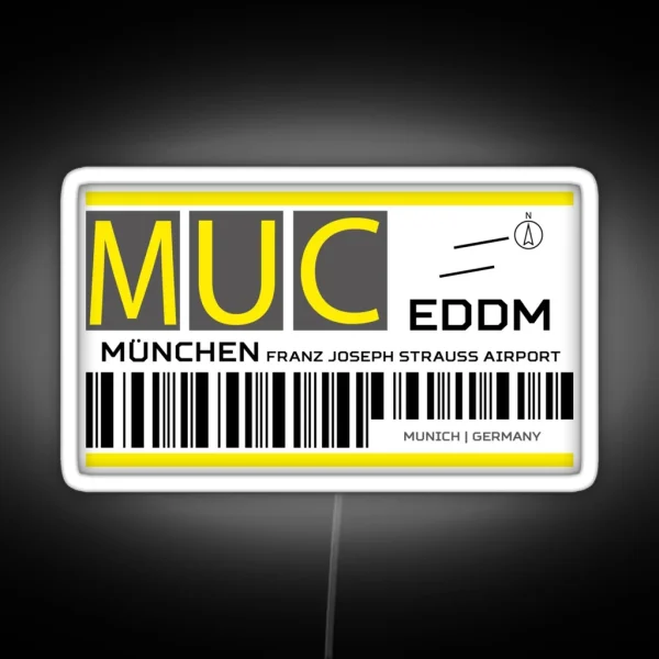 Destination Munich Airport RGB Neon Sign