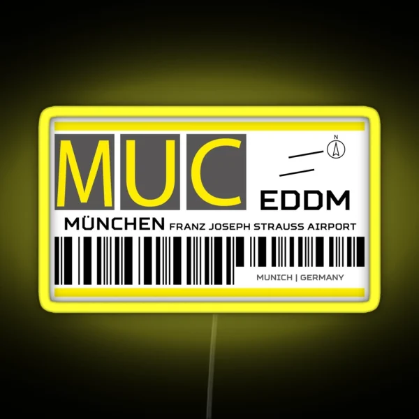 Destination Munich Airport RGB Neon Sign