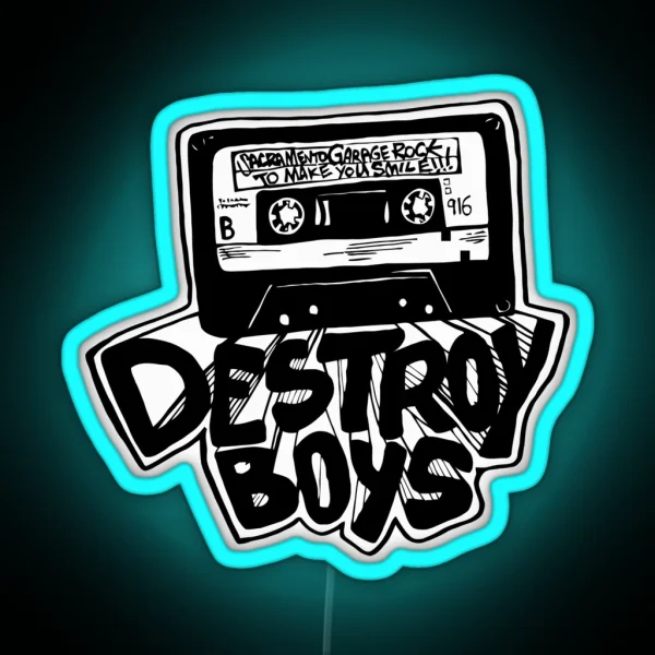 Destroy Boys Cassette Punk Garage Rock Destroy Boys RGB Neon Sign