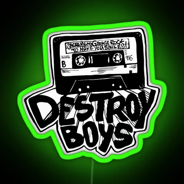 Destroy Boys Cassette Punk Garage Rock Destroy Boys RGB Neon Sign