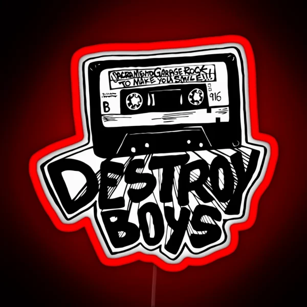 Destroy Boys Cassette Punk Garage Rock Destroy Boys RGB Neon Sign