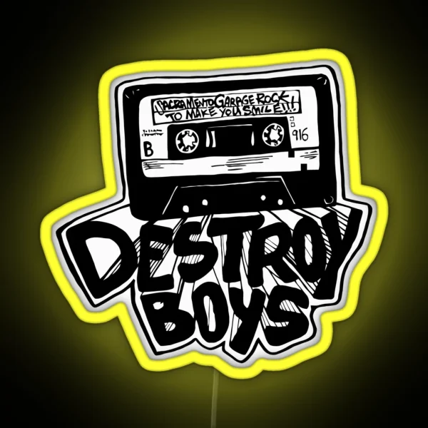 Destroy Boys Cassette Punk Garage Rock Destroy Boys RGB Neon Sign