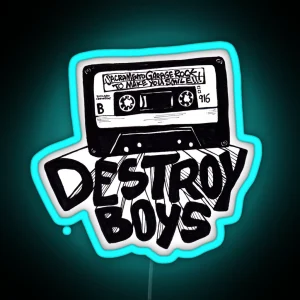 Destroy Boys Logo White RGB Neon Sign