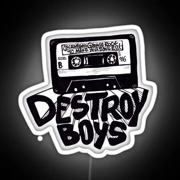 Destroy Boys Logo White RGB Neon Sign