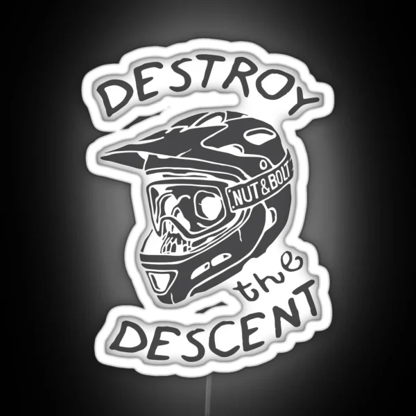 Destroy The Descent Downhill Mountain Biking RGB Neon Sign