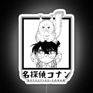 Detective Conan Conan And Cat RGB Neon Sign