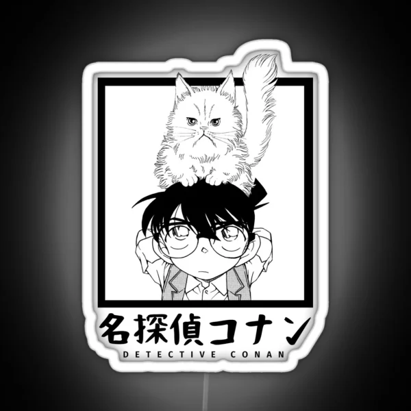 Detective Conan Conan And Cat RGB Neon Sign