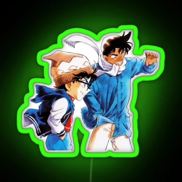 Detective Conan Edit Conan And Heiji RGB Neon Sign
