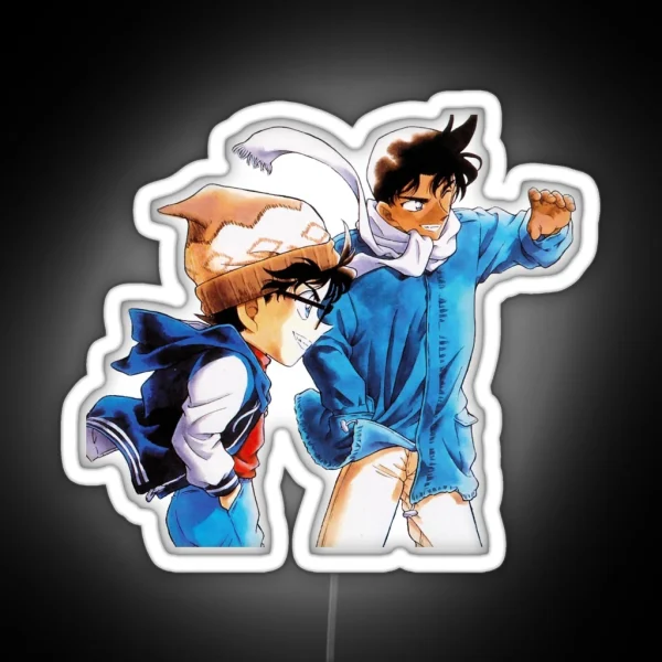 Detective Conan Edit Conan And Heiji RGB Neon Sign