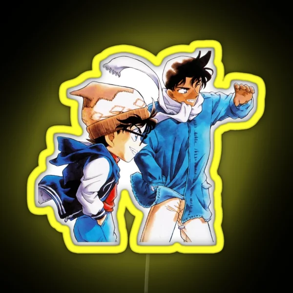 Detective Conan Edit Conan And Heiji RGB Neon Sign