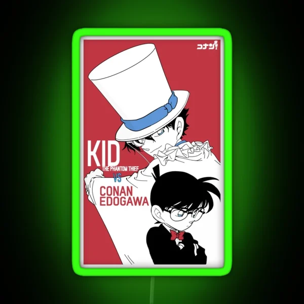 Detective Conan Edit Conan And Kaito Kid RGB Neon Sign
