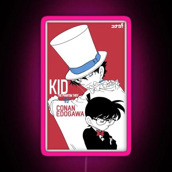 Detective Conan Edit Conan And Kaito Kid RGB Neon Sign