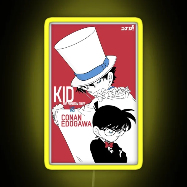 Detective Conan Edit Conan And Kaito Kid RGB Neon Sign
