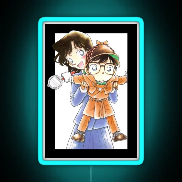 Detective Conan Edit Conan And Ran RGB Neon Sign